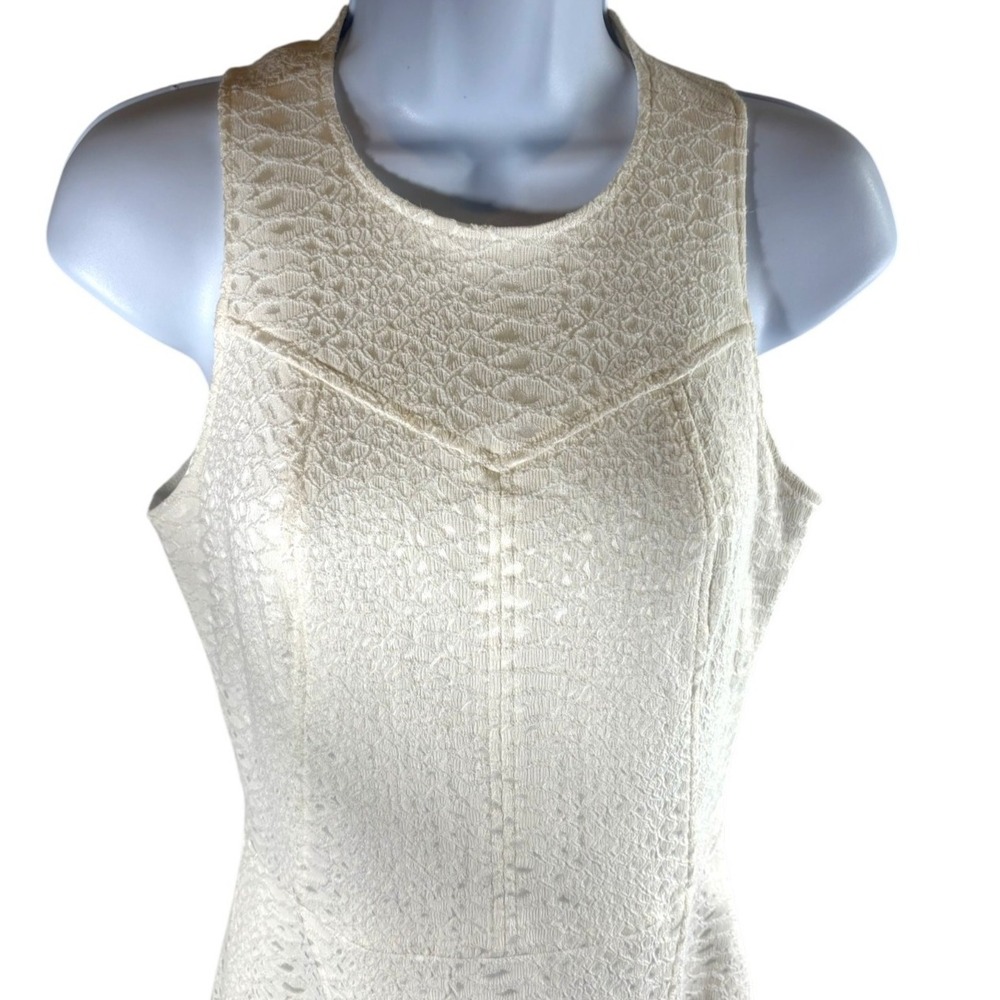 Alexis Ivory Textured Fit Flare Mini Dress XS Matelassé Cocktail‎ Bridal